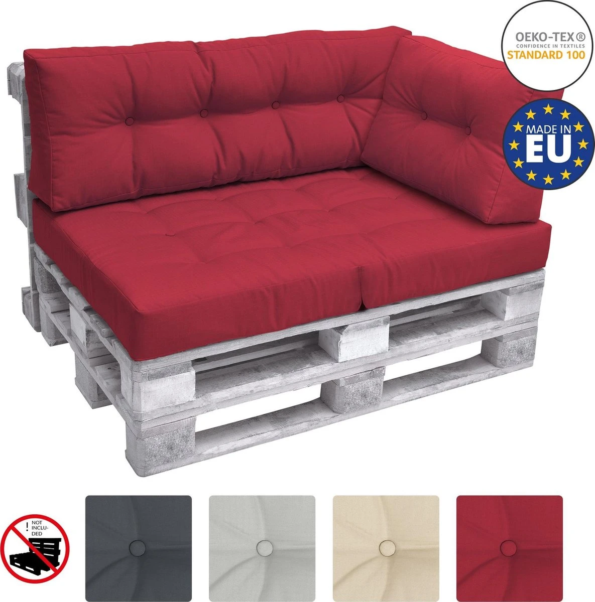 Beautissu De Palette Beautissu Eco Elements - Coussin Latéral 60x40x15 Cm Pour Canapé-palette - Kussen Rouge - Coussins De Palette En Qualité Coussin De Matelas 1 Beautissu De Palette Beautissu Eco Elements - Coussin Latéral 60x40x15 Cm Pour Canapé-palette - Kussen Rouge - Coussins De Palette En Qualité Coussin De Matelas
