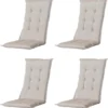 Madison - Coussin De Jardin - Universel - Dossier Haut - 4 Pcs. - Lin Panama - 123x50cm - Beige - Coussins De Chaise De Coussins De Chaise De Jardin - Chaise Standard