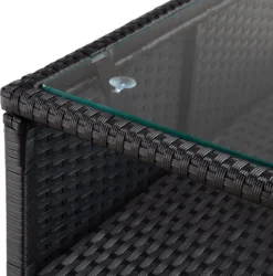 Casaria Polyrattan Lounge Set XL Coussins Table Glas Mobilier De Jardin Zwart Anthracite -Jardin Meubles Magasin 1185x1200 19