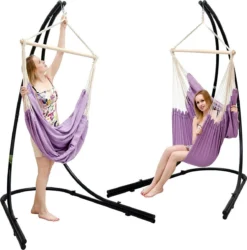 Xxl Chaise Suspendue Avec Cadre Chaise Suspendue Pour 2 Fauteuils Suspendus Doubles Chaise Suspendue Violet -Jardin Meubles Magasin 1186x1200