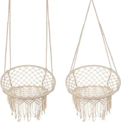 Fauteuil Suspendu, Banc Suspendu, Balançoire Panier, à Suspendre, Capacité De Charge Maximale 120 Kg, Wit