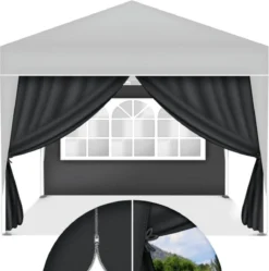 Coazy | Parois Latérales Anthracite Pour Tente De Réception En Vrac 2x | Zijwand Pour Pavillon 3x3 Ou 3x6 | Gazebo 3x3m - Tente De Jardin - Tente De Réception