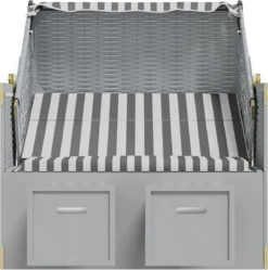 La Dolce Vita - Chaise De Plage Avec Baldaquin Poly Rotin Et Bois Massif Gris Et Blanc -Jardin Meubles Magasin 1189x1200 5