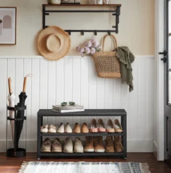 Table Basse Industrielle - Avec Rangements - Meuble TV - Sans Tiroir - Rectangulaire - Rural - Bois - 88x30x45cm -Jardin Meubles Magasin 1190x1200 11