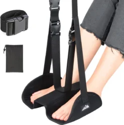 Supregear Avion Repose-Pieds Hamac, Réglable Et Portable Séparé Pied Hamac Sous Le Bureau Pour Vol Bureau Maison Confortable Accessoires De Voyage Accessoires Femmes Hommes, Zwart