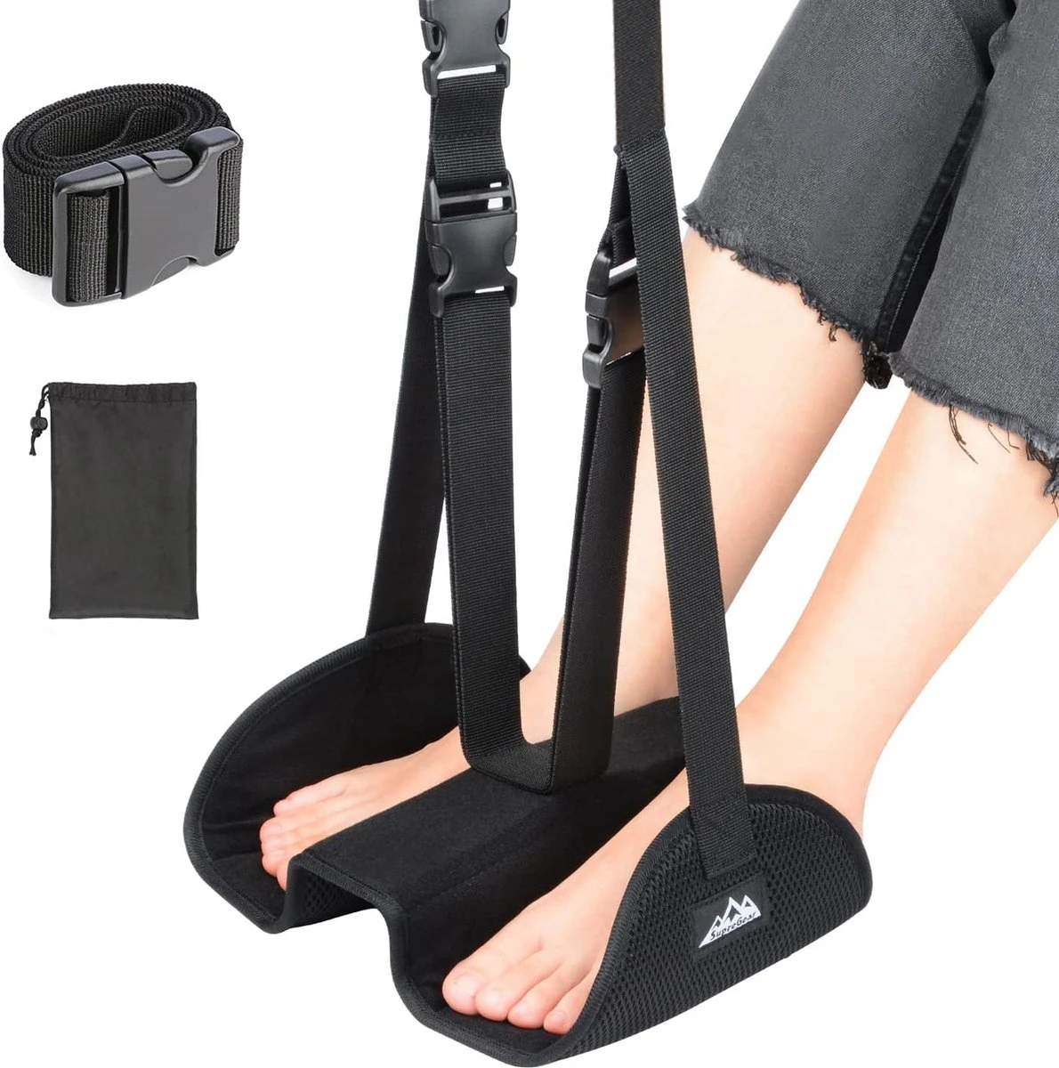 Supregear Avion Repose-Pieds Hamac, Réglable Et Portable Séparé Pied Hamac Sous Le Bureau Pour Vol Bureau Maison Confortable Accessoires De Voyage Accessoires Femmes Hommes, Zwart 1 Supregear Avion Repose-Pieds Hamac, Réglable Et Portable Séparé Pied Hamac Sous Le Bureau Pour Vol Bureau Maison Confortable Accessoires De Voyage Accessoires Femmes Hommes, Zwart