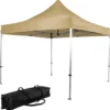 Tente De Réception Easy Up - Tente De Fête - Pavillon - Tente De Fête Pliable - Tente De Fête 3x3 - Chariot Inclus - Imperméable - Antirouille - Protection UV 50+ - 14,7 Kg - Aluminium - Champagne - 300 X 300 Cm