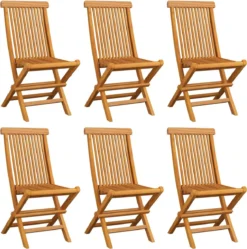 Prolenta Premium - Chaises De Jardin De Jardin 6 Pcs Avec Coussins Blanc Crème En Teck Massif