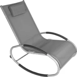 Chaise à Bascule D'extérieur Confortable Kamyra® - Chaise De Jardin, Chaises De Jardin De Jardin - Pour Adultes Et Enfants - Aluminium - Grijs