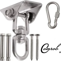 Système De Suspension à Crochet De Plafond Comrob Heavy Duty Pour BÉTON Et BOIS Crochet De Suspension Avec Mousqueton Chaise Suspendue, Sac De Frappe, Hamac, Etc. - Acier Inoxydable Jusqu'à 550 Kg