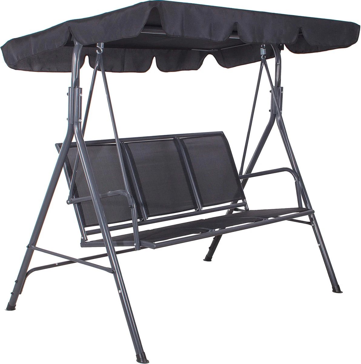 Banc De Balançoire Springos | Fiona-Swing | 3 Places | Imperméable à L'eau | Auvent Réglable | 150 X 170 X 109 Cm | Noir 8 Banc De Balançoire Springos | Fiona-Swing | 3 Places | Imperméable à L'eau | Auvent Réglable | 150 X 170 X 109 Cm | Noir – Image 8