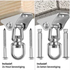 Système De Suspension à Crochet De Plafond Comrob Heavy Duty Pour BÉTON Et BOIS Crochet De Suspension Avec Mousqueton Chaise Suspendue, Sac De Frappe, Hamac, Etc. - Acier Inoxydable Jusqu'à 550 Kg -Jardin Meubles Magasin 1193x1200 4