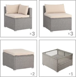 Casaria Polyrattan Lounge Set XXL Coussins Table Plateau En Verre Mobilier De Jardin Crème 17 Casaria Polyrattan Lounge Set XXL Coussins Table Plateau En Verre Mobilier De Jardin Crème -Jardin Meubles Magasin 1194x1200 7