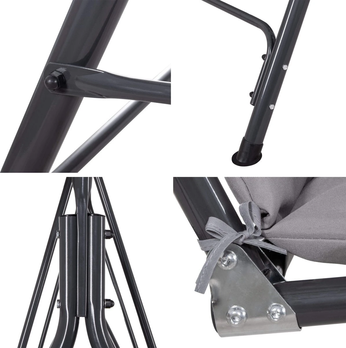 Balancelle | Luna-Balançoire | 3 Places | Imperméable à L'eau | Comprend 2 Coussins | Auvent Réglable | 170 X 110 X 150 Cm | Gris 9 Balancelle | Luna-Balançoire | 3 Places | Imperméable à L'eau | Comprend 2 Coussins | Auvent Réglable | 170 X 110 X 150 Cm | Gris – Image 9