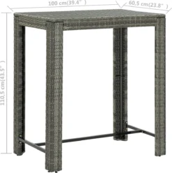 Ensemble De Bar De Jardin Premium - Bar De Jardin 7 Pièces Avec Coussins Poly Rotin Gris -Jardin Meubles Magasin 1197x1200 16