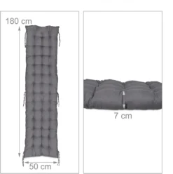 Relaxdays Garden Coussin De Canapé - 180 X 50 Cm - Coussin De Canapé - Polyester - Coussin De Canapé - Gris -Jardin Meubles Magasin 1197x1200 18