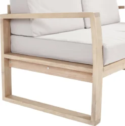 NATERIAL - Salon De Jardin SOLARIS - Salon De Jardin Avec Coussins - 4 Personnes 1 Canapé Extérieur 2 Places - 2 Fauteuils De Jardin - 1 Table Basse Extérieur 80x55x28 Cm - Beige - Acacia - FSC -Jardin Meubles Magasin 1197x1200 21