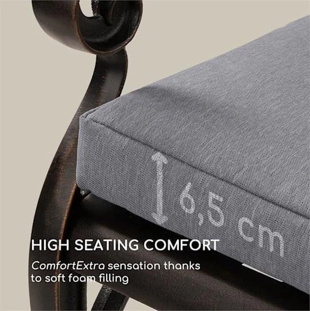 Ensemble Blumfeldt Pozzilli - Banc De Jardin Décoratif - 2 Places - Aluminium Moulé Sous Pression - Avec Coussin D'assise Et Housse 100 % Polyester Hydrofuge 3 Ensemble Blumfeldt Pozzilli - Banc De Jardin Décoratif - 2 Places - Aluminium Moulé Sous Pression - Avec Coussin D'assise Et Housse 100 % Polyester Hydrofuge – Image 3