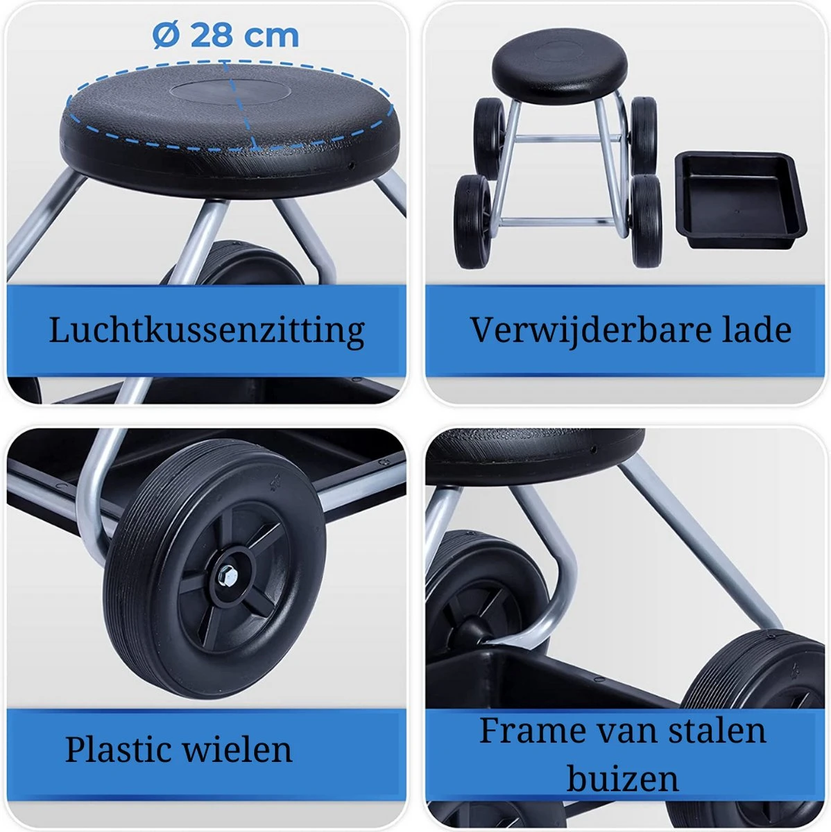 Onirique - Chaise De Jardin Sur Roues - Tabouret De Jardin Sur Roues - Tabouret - Tabouret De Jardin - Chaise De Jardin - Jardinage 3 Onirique - Chaise De Jardin Sur Roues - Tabouret De Jardin Sur Roues - Tabouret - Tabouret De Jardin - Chaise De Jardin - Jardinage – Image 3