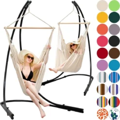 Xxl Chaise Suspendue Avec Cadre Chaise Suspendue Pour 2 Fauteuils Suspendus Chaise Suspendue Rayures Colorées