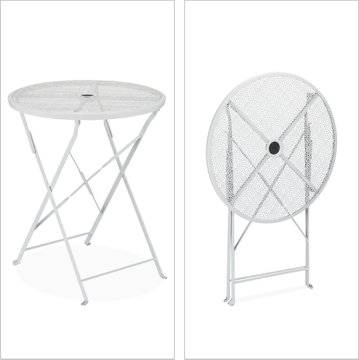 Table De Balcon Relaxdays En Métal - Table De Jardin Pliante - Table De Bistrot Blanche - Table Pliante Ronde 8 Table De Balcon Relaxdays En Métal - Table De Jardin Pliante - Table De Bistrot Blanche - Table Pliante Ronde – Image 8