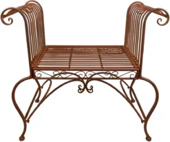 Chaise De Bistrot 76*41*71 Cm Marron Fer Chaise De Patio Chaise De Jardin Chaise De Balcon