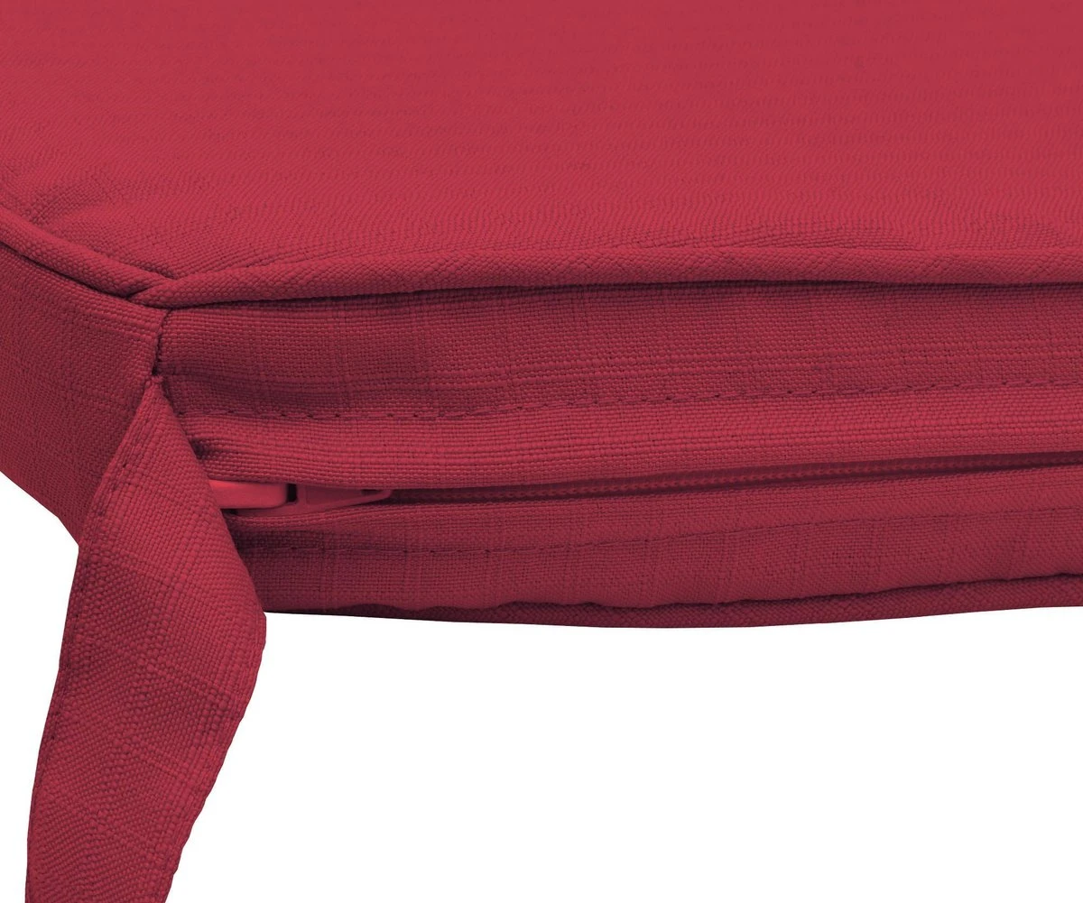 Chaise Beautissu Coussin Set De 4 Coussins D'assise D' Extérieur 45x40x5 Cm - Rouge - Coussin De Siège Avec Le Ruban - Pia 4 Chaise Beautissu Coussin Set De 4 Coussins D'assise D' Extérieur 45x40x5 Cm - Rouge - Coussin De Siège Avec Le Ruban - Pia – Image 4