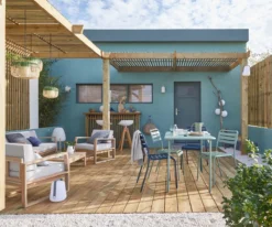 GENERIC - Table De Jardin Rectangulaire CAFE - 4 à 6 Personnes - L. 120 X L. 70 X H. 73,5 Cm - Plateau Aluminium - Structure Acier - Vert Agave - Table De Terrasse - Table à Manger -Jardin Meubles Magasin 1200x1001 8