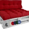 Beautissu Style - Set De Coussins Palette - 1x Coussin D'Assise 120x80 Cm & 1x Coussin De Dossier 120x40 Cm - Rouge