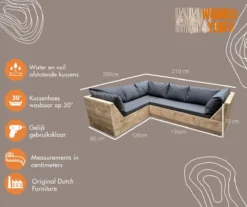 Wood4you - Ensemble De Salon 6 échafaudages En Bois 200x210 Cm - Forme GL Avec Coussins Souples -Jardin Meubles Magasin 1200x1005 14