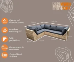 Wood4you - Ensemble De Salon 6 échafaudages En Bois 230x200 Cm - En Forme De L Avec Coussins Souples -Jardin Meubles Magasin 1200x1005 18