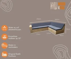 Wood4you - Ensemble De Salon échafaudage En Bois San Francisco 250x200 Cm - Coussins Inclus -Jardin Meubles Magasin 1200x1005 22