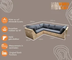 Wood4you - Ensemble De Salon 6 échafaudages En Bois 200x250 Cm - Forme GL - Avec Coussins Souples 18 Wood4you - Ensemble De Salon 6 échafaudages En Bois 200x250 Cm - Forme GL - Avec Coussins Souples -Jardin Meubles Magasin 1200x1005 25