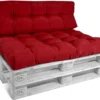 Coussin De Palette Beautissu Eco Elemets - 2x Coussin De Dossier á 60x40x15 Cm Pour Canapé Palette - Kussen Rouge - Coussins De Palette En Qualité De Coussin De Matelas