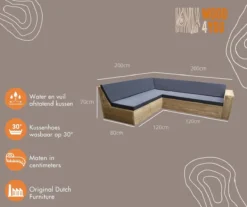 Wood4you - Ensemble De Salon échafaudage En Bois San Francisco 200x200 Cm - Coussins Inclus -Jardin Meubles Magasin 1200x1006 3