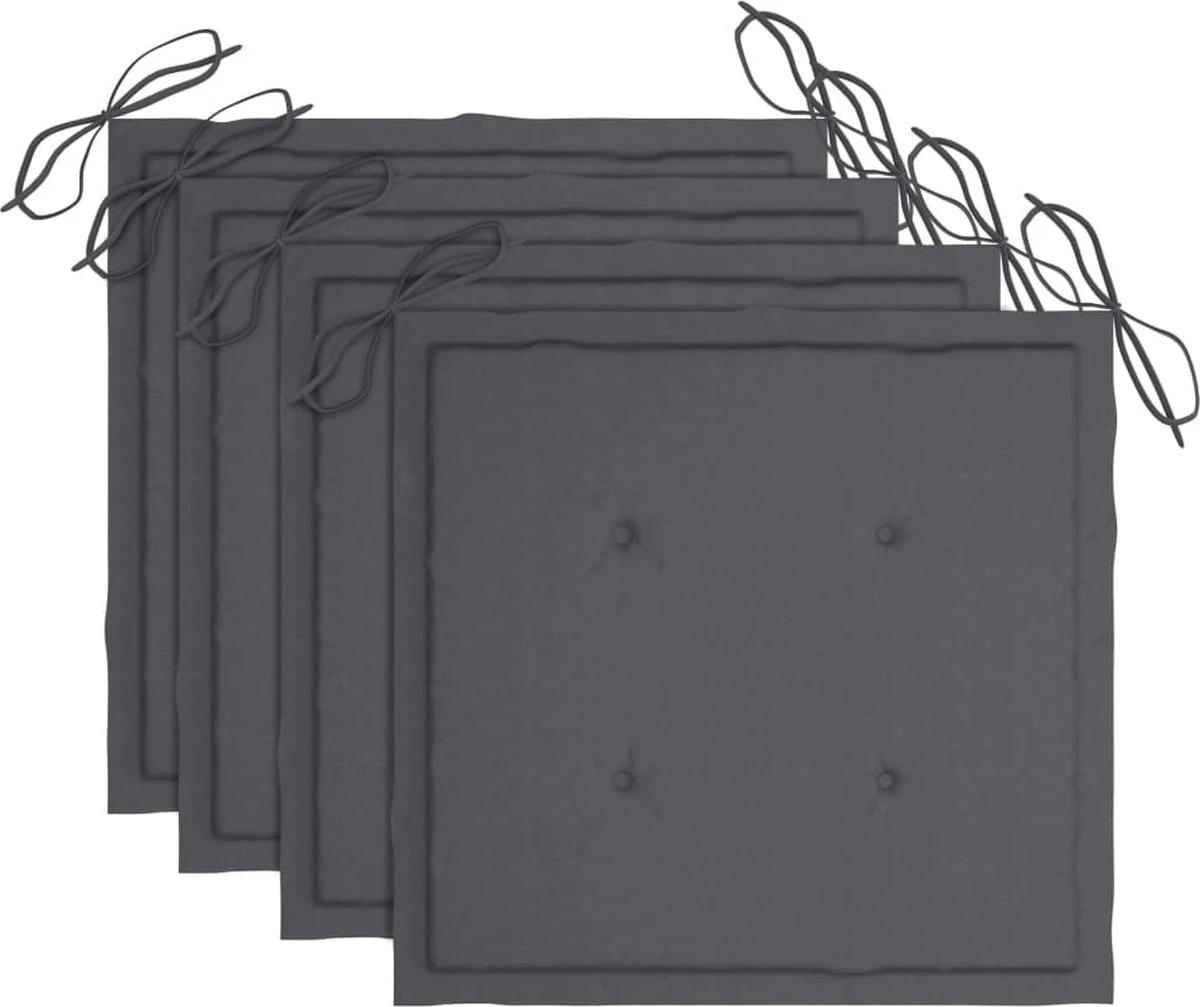 Chaises De Jardin VidaLife 3 Pcs Avec Coussins En Teck Massif De Couleur Anthracite 5 Chaises De Jardin VidaLife 3 Pcs Avec Coussins En Teck Massif De Couleur Anthracite – Image 5