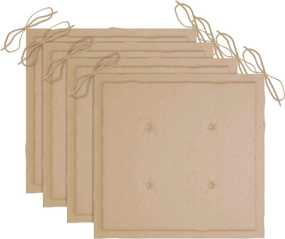 Prolenta Premium - Chaises De Jardin De Jardin 4 Pcs Avec Coussins Beiges En Teck Massif 10 Prolenta Premium - Chaises De Jardin De Jardin 4 Pcs Avec Coussins Beiges En Teck Massif – Image 10