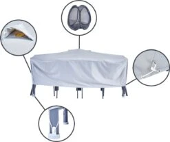 NATERIAL - Housse De Protection Pour Table De Jardin - L - Rectangulaire - H 60 X L 200 X L 130 Cm - Résistant Aux UV - Imperméable - Déperlant - Aérateur - Gris Clair 12 NATERIAL - Housse De Protection Pour Table De Jardin - L - Rectangulaire - H 60 X L 200 X L 130 Cm - Résistant Aux UV - Imperméable - Déperlant - Aérateur - Gris Clair -Jardin Meubles Magasin 1200x1008 11