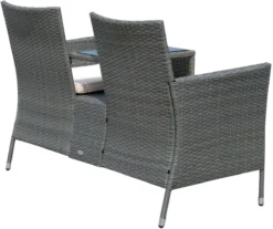 Banc De Jardin El Mirage De Nancy's - Chaises De Jardin De Jardin - Canapé 2 Places - Table - Poly Rotin - Tressé - Osier - Acier - Grijs - 133 X 63 X 84 Cm -Jardin Meubles Magasin 1200x1008