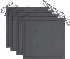Decoways - Coussins Pour Chaise De Coussins De Chaise De Jardin 4 Pièces 40x40x4 Cm Coloris Anthracite -Jardin Meubles Magasin 1200x1008 7