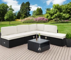 Casaria Poly Rotin Salon De Jardin Coussins XL Table Plateau En Verre Mobilier De Jardin Zwart Crème -Jardin Meubles Magasin 1200x1014 3