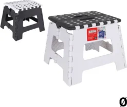 Chaise Pliable - Tabouret Pliable - Noir - Blanc - Tabouret De Douche - Tabouret De Cuisine - Tabouret De Jardin - Tabouret