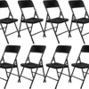 8 Chaises Chaises Pliantes Jusqu'à 150 Kg - Chaise De Balcon Rotin - Look - Chaise De Jardin Résistant Aux Intempéries Zwart
