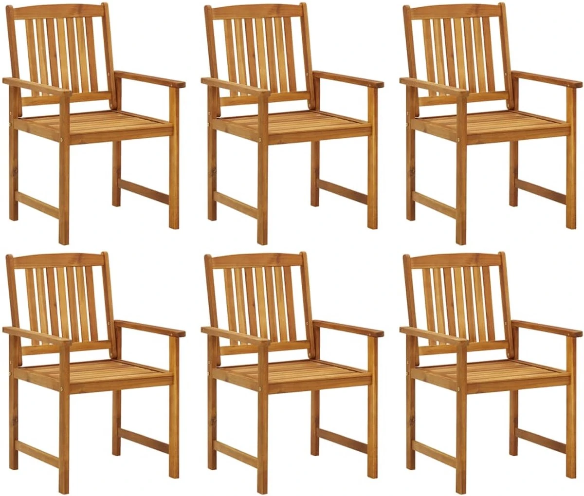 VidaLife Chaises De Jardin De Jardin 6 Pcs Avec Coussins En Bois D'acacia Massif 3 VidaLife Chaises De Jardin De Jardin 6 Pcs Avec Coussins En Bois D'acacia Massif – Image 3