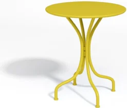 MYLIA Ensemble Repas De Jardin MIRMANDE : Table D.60 Cm Avec 2 Chaises Empilables - Métal - Jaune L 60 Cm X H 79 Cm X P 60 Cm -Jardin Meubles Magasin 1200x1023 2