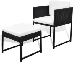 La Dolce Vita - Salon De Jardin 11 Pièces - Salon De Terrasse - Salon De Jardin Avec Chaises Et Table - Salon De Plein Air Avec Coussins Poly Rotin Noir -Jardin Meubles Magasin 1200x1025 6