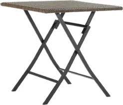 GENERIC - Table Bistrot Carrée - Table Pliante - ZENA - 2 Personnes - Marron - 70X70 Cm