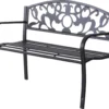 Outsunny Canapé De Jardin 2 Places Banc Mobilier De Jardin Canapé En Métal Avec Accoudoirs Inoxydable 84B-283