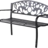 Canapé De Jardin Nancy's Vineyard - Canapé 2 Places - Accoudoirs - Style Country - Métal - Zwart - 128 X 50 X 91 Cm