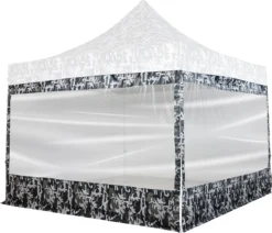 Zijwand Pour Tente De Fête En Vrac - Tente De Fête Facile à Monter - Tente De Fête - Pavillon - Parois Latérales - Tente De Fête 3x3 - Chariot Inclus - Étanche - Avec Fenêtre - Camouflage Urbain - Panneaux Latéraux L 300 Cm X H 200 Cm